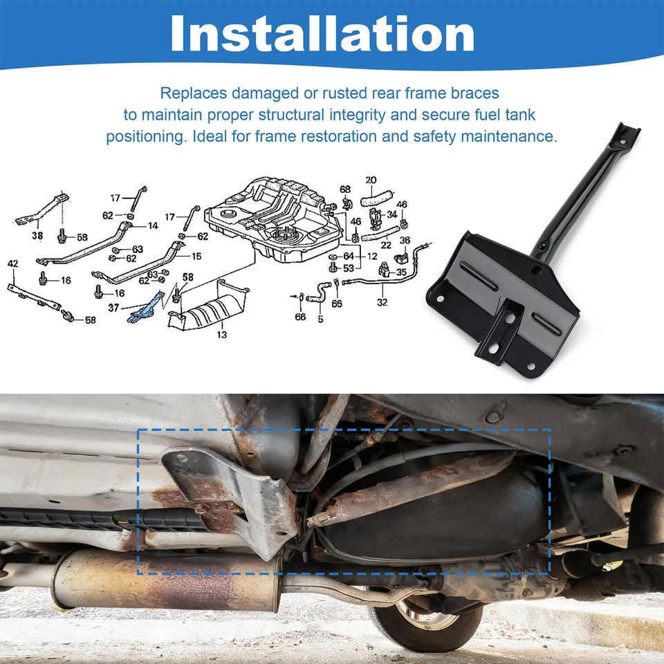 For 1998-2001 Honda CR-V 74600-S10-A01 Driver Side Frame Rear Brace - Image 3 of 4