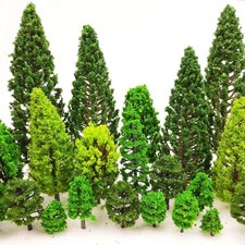 Model Trees Set 36 Pieces Mixed Sizes 1.36 to 6 Inches Green Brown for Diorama