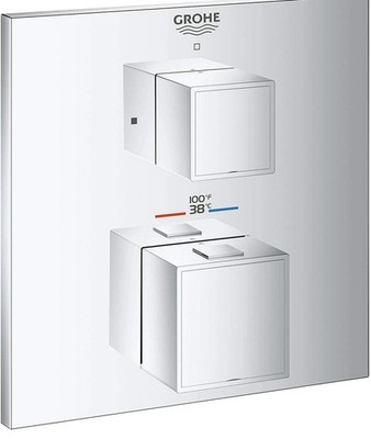 GROHE 24158000 Grohtherm Cube Dual Function 2-Handle Trim Kit StarLight Chrome