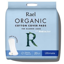 Rael Incontinence Pads for Women, Organic Cotton 20 Count Pack of 1 , White