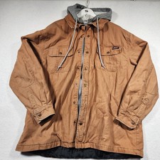 Dickies Jacket 2XL Work Coat Men s Gray Hoodie Lined Quilted Zip Snap XXL