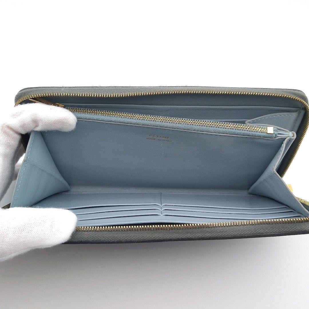 Celine Long Wallet Round Zip Multi Function Blue … - image 4