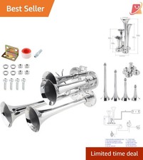 12V 24V 150dB Air Horn Kit Four Trumpet Car Boat Truck Train Loud Vehicle