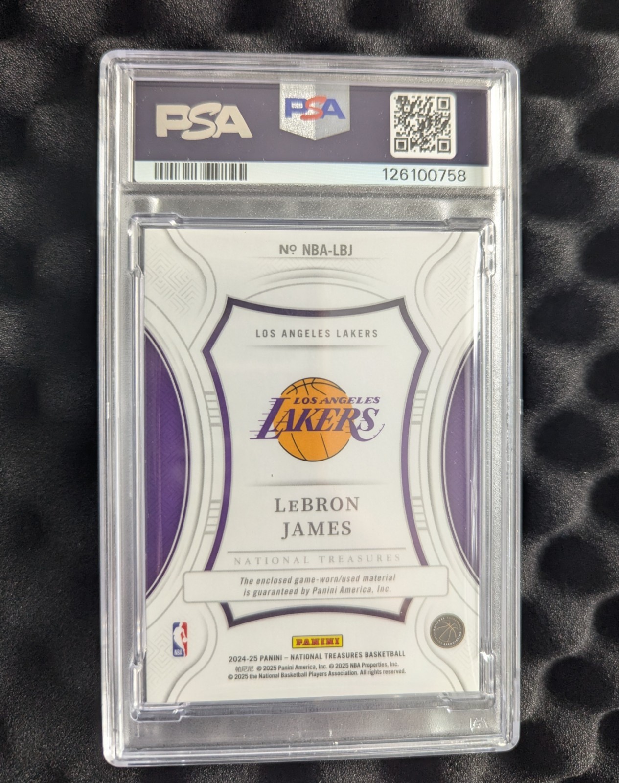 LeBron James 2024 National Treasures NBA Materials 23/99 Jersey Match! 1/1 PSA 8 view 2