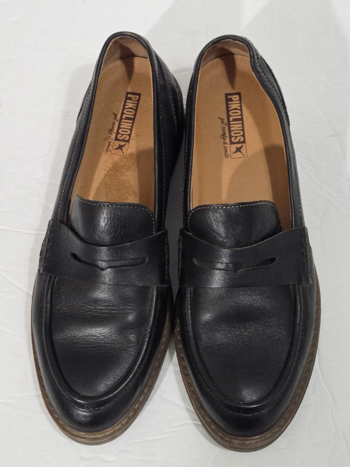 Pikolinos Aldaya Leather Penny Loafers Black Shoes Women's Size 40 US 9-9.5 - Image 2 of 4