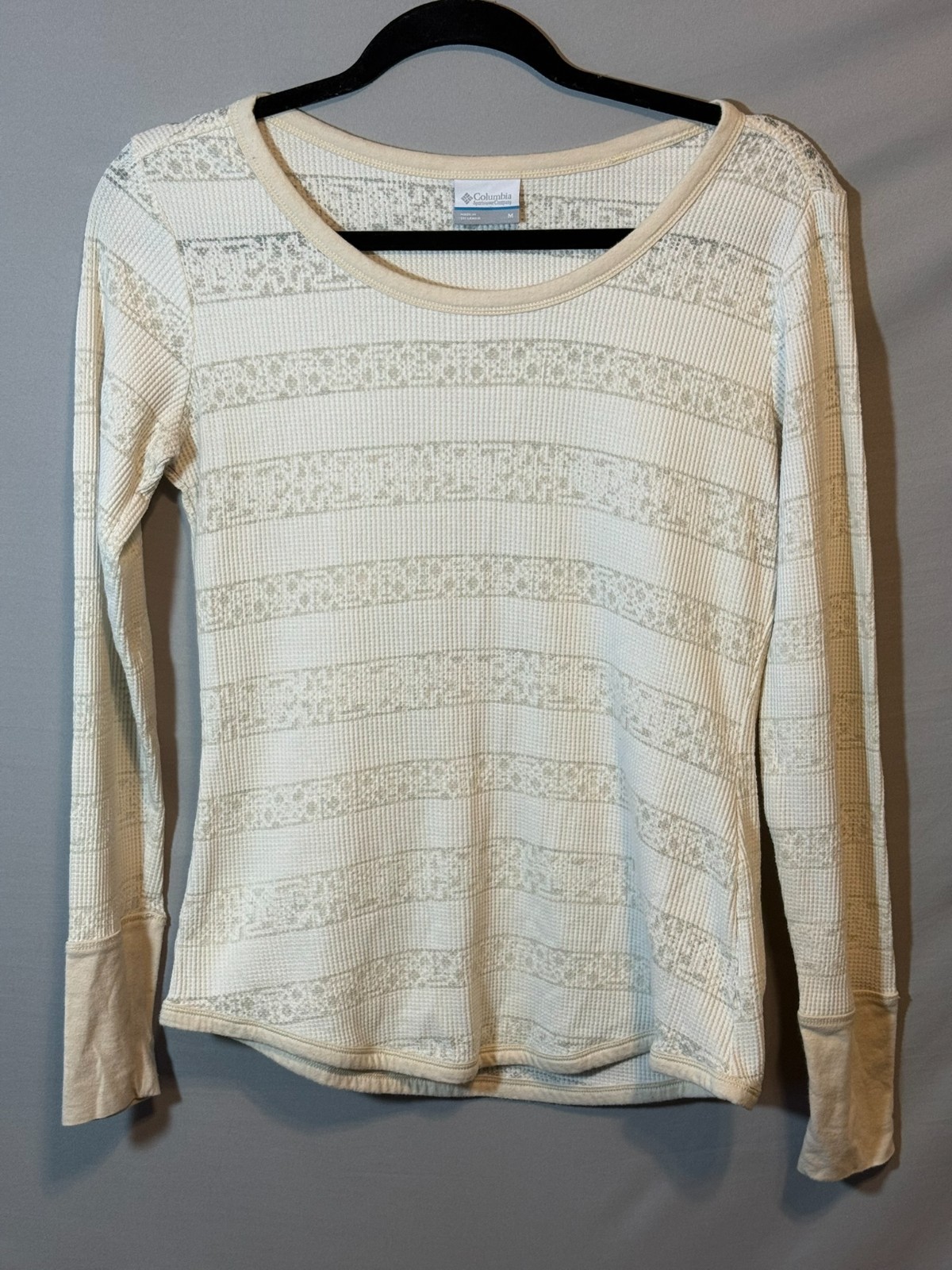 Columbia Women's Thermal Long Sleeve Shirt Size M Beige