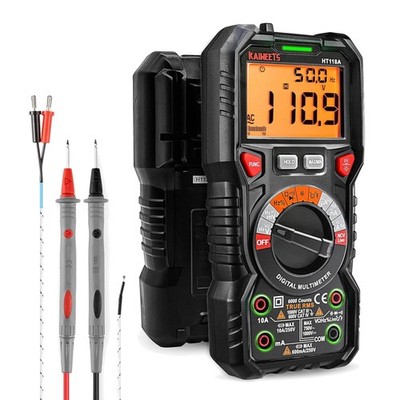 Digital Multimeter mit LED-Buchsen, Strommessgerät True RMS Auto-Range 6000 Z...