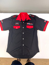 Audi Sport Racing Team Pit Crew Button Up Mechanic Shirt Embroidered Men's L 