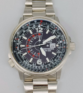 Citizen B877 S015693 Nighthawk Eco Drive Stainless Steel Pilot Watch 42mm