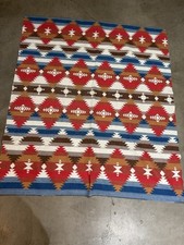 Southwest Navajo Style Blanket Throw USA Made 72x82 Acrylic Polyester Vintage