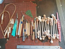 lot of ceramic clay pottery tools sculpting modelling tools