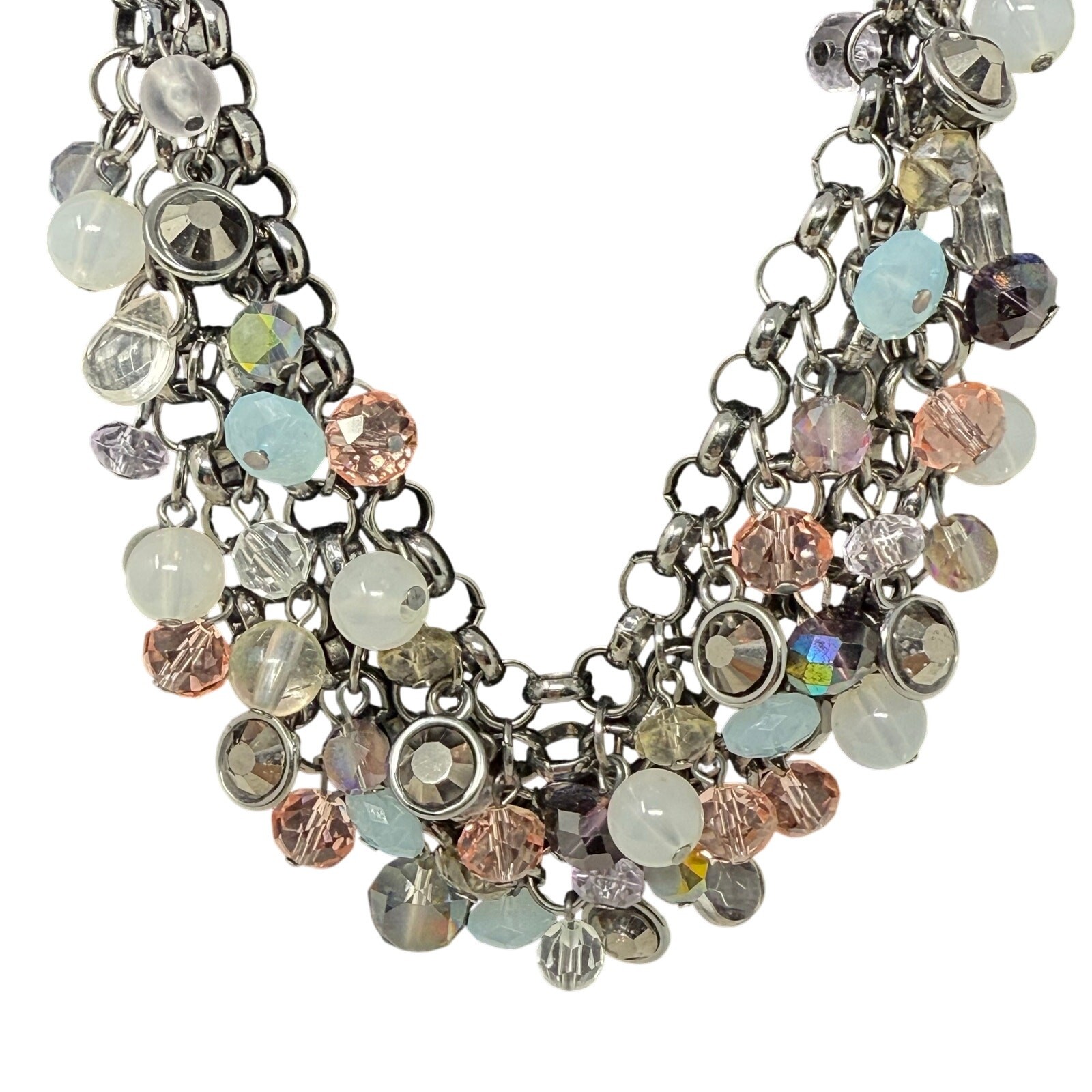 Chunky Multicolor Glass Bead Statement Necklace S… - image 1