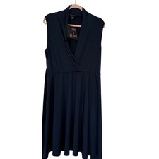 Love X Design Nordstrom Navy Sleeveless Wrap Dress Large Fit Flare Beltedlarge