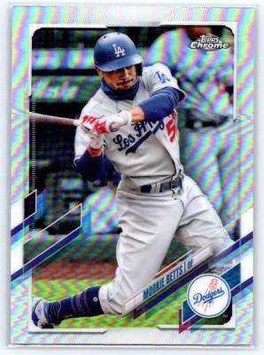 2021 Topps Chrome Mookie Betts Refractor #100 Los Angeles Dodgers