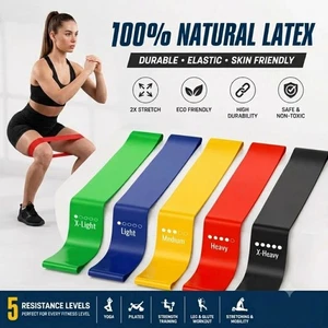 5 Bandes de résistance Exercice Sports Loop Fitness Accueil Gym Yoga entraînement Latex Set