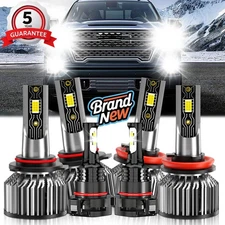 For GMC Sierra 1500 2007-2013 LED Headlight Bulb High&Low Beam Fog Light Kit