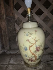 vintage Asian Chinoiserie ginger Jar Lamp.