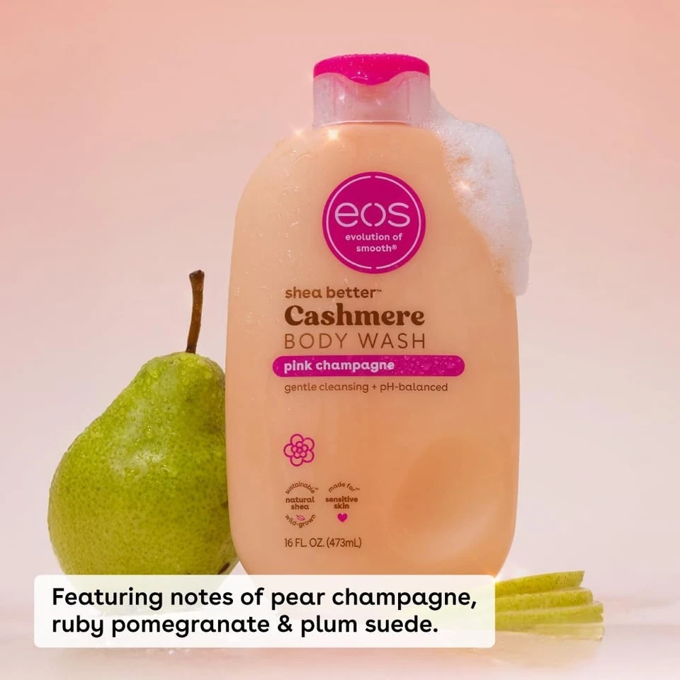 eos Shea Better Cashmere Body Wash, Pink Champagne, Moisturizing and Nourishing - Image 3 of 4