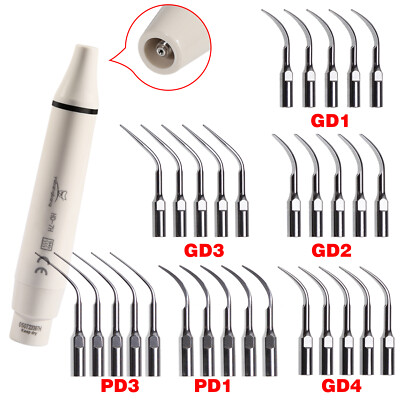 Dental Ultrasonic Piezo Scaler Handpiece / 5* Scaling Perio Tips Fit DTE SATELEC