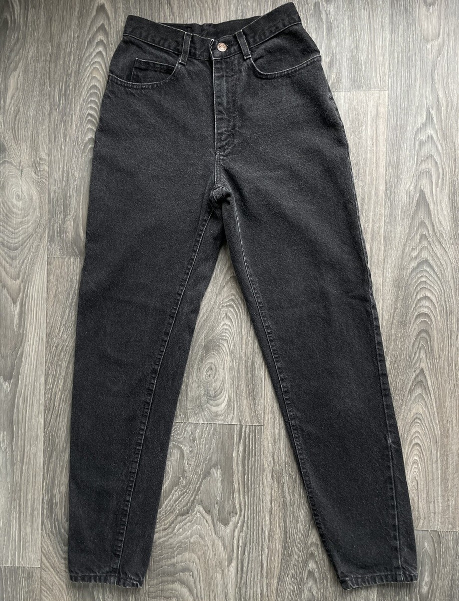 Lee Denim Jeans 90s Vtg Black Tapered Leg USA Made Sz 7M (22x29
