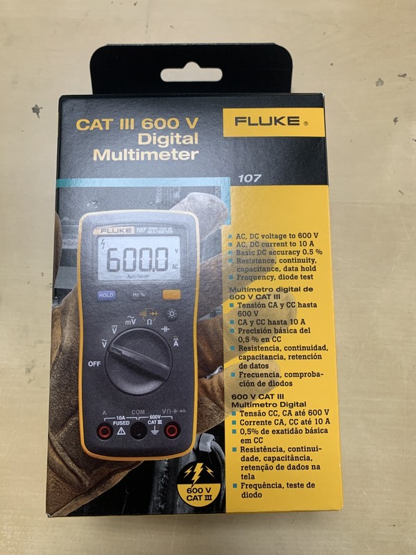Fluke 107 Digital Multimeter Pocket Size Multi-functional Backlight AC/DC 600V