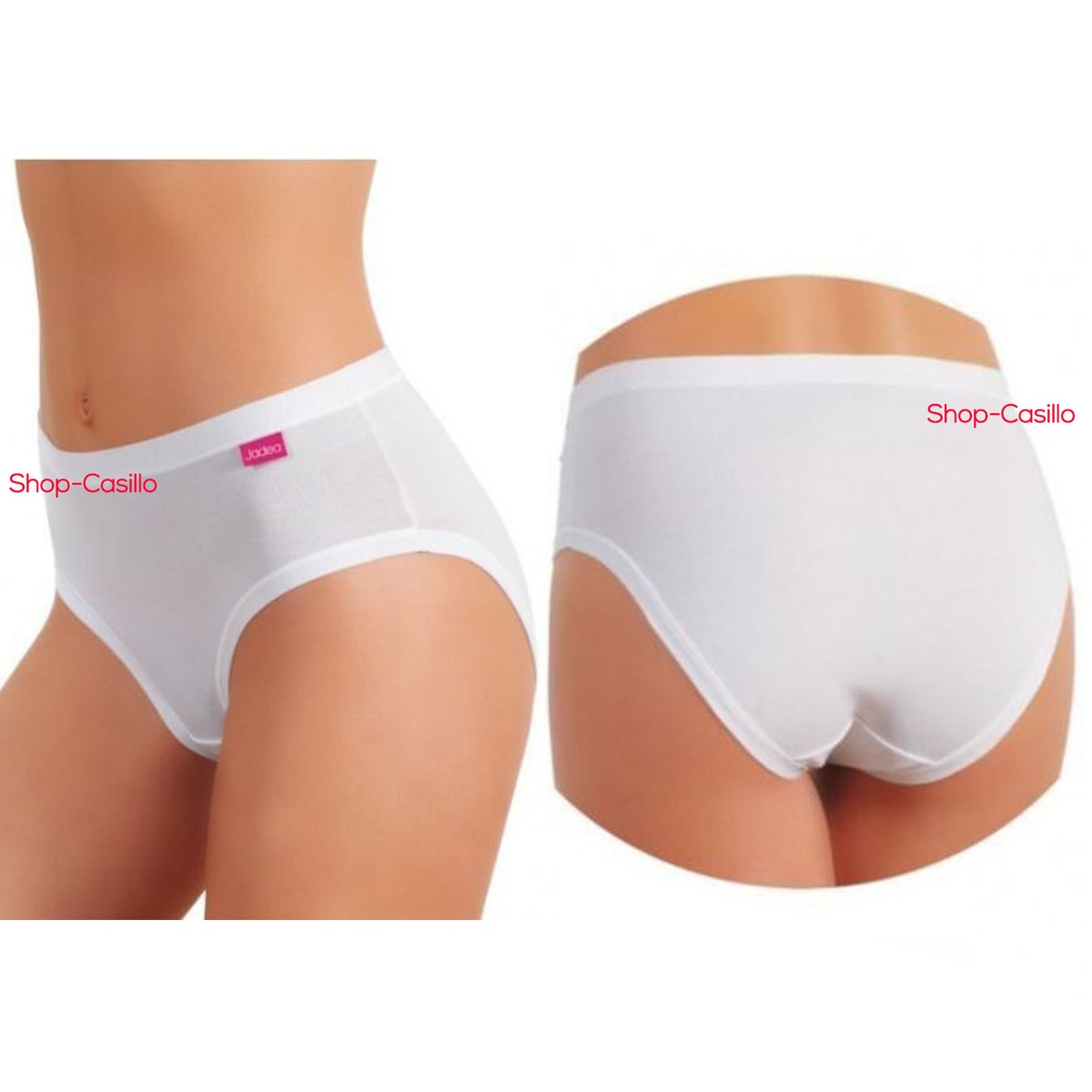 Six Slips Femme Taille Haute Jadea Blanc Noir Article 786 Coton