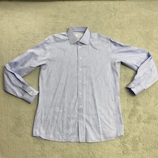 Eton Dress Shirt Mens 43 17 Extra Large Blue Heather Button Up Contemporary Fit