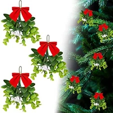  Christmas Mistletoe Ornaments Bouquet Artificial Mistletoe Branches Decor 