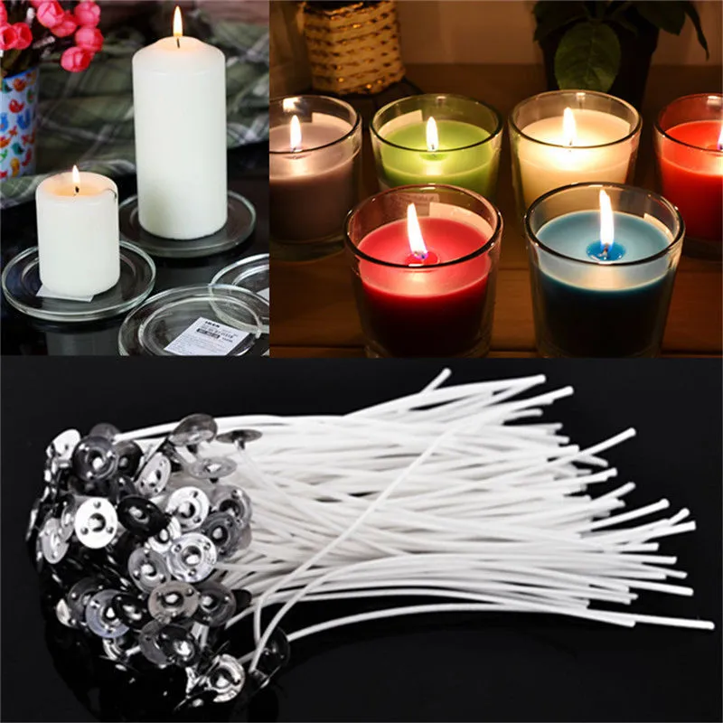 Cotton Candle Wicks with Sustainers for Teacup Jar Candles