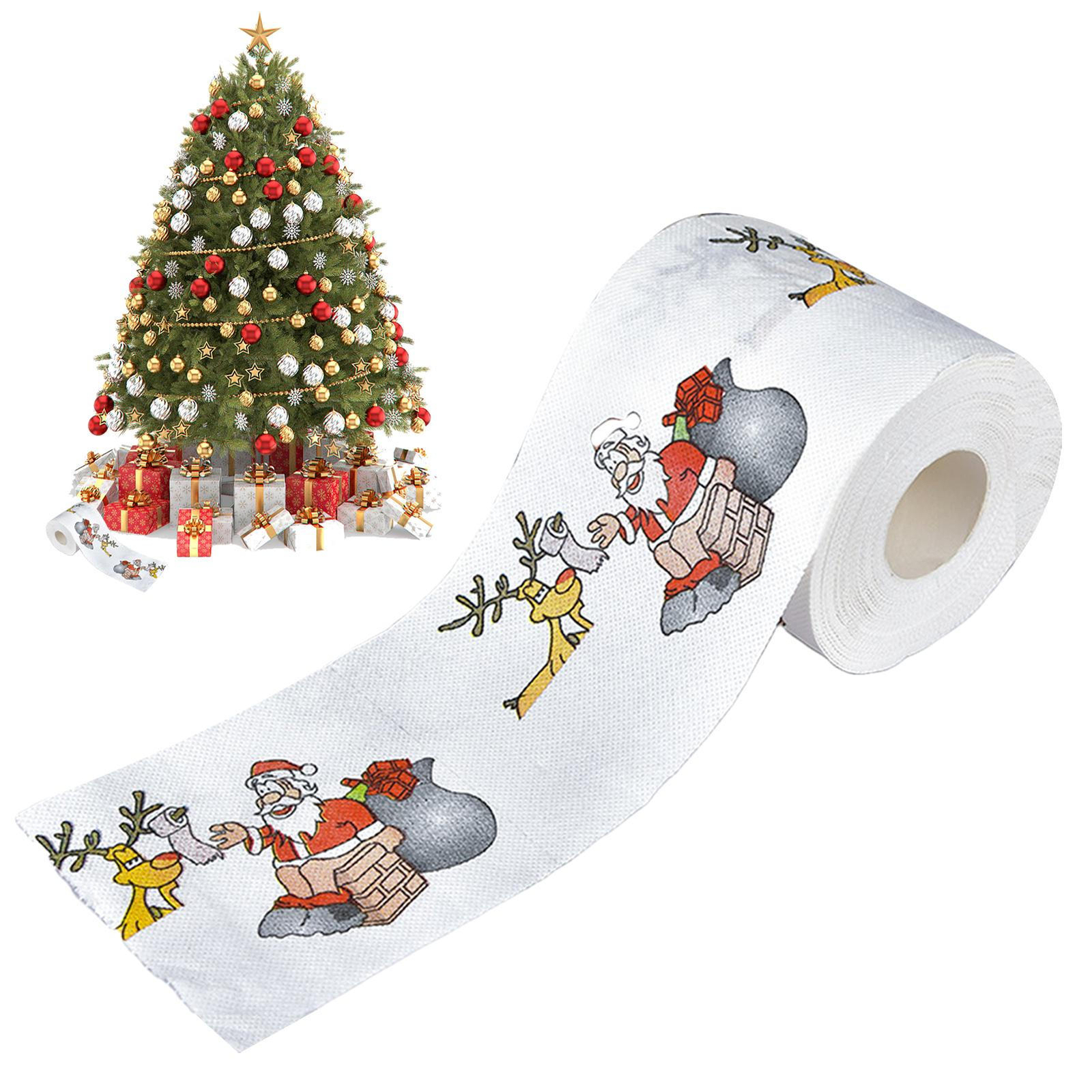 14 Rolls Christmas Paper Towels, Holiday Toilet Paper Decor, Xmas Paper Napkins eBay