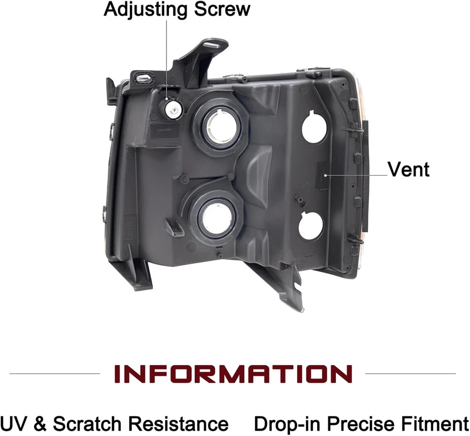 Левый и правый хромированный корпус фар для Chevy Silverado 1500 2500HD 2007-2013 годов выпуска - Изображение 3 из 4