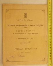 CITY OF TURIN @ ELEMENTARY SCHOOL G.PARINI @ CLASS 4^ YEAR 1912/13