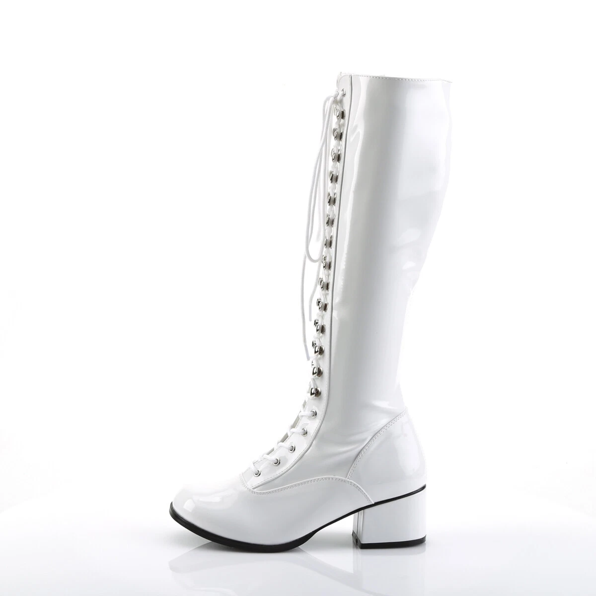 White lace up gogo boots top