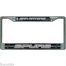 SAN ANTONIO SPURS NBA BASKETBALL LOGO GLITTER LICENSE PLATE FRAME MADE IN USA