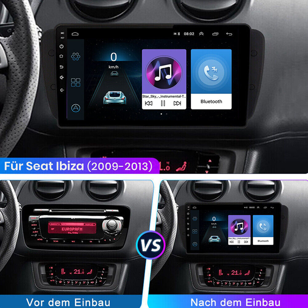 9 Autoradio Für Seat Ibiza 6j 2009-2013 GPS NAVI Android 12 FM RDS USB BT WIFI