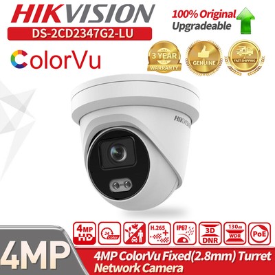 Hikvision 4MP ColorVu IP Camera DS-2CD2347G2-LU Acusense mic 2.8m PoE Full Color