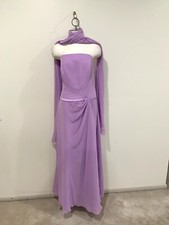 Bright Lavender Womens Strapless Long Bridesmaid Dress With Shawl - Around Sz 12