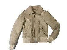 Closed Leather Jacket, Women's , Size Uk S, Colour Cream, Real Leather