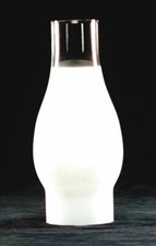 Frosted Glass Lamp Chimney, Hurricane Globe 2 7/8 " Diameter Base x 8 1/2 " H