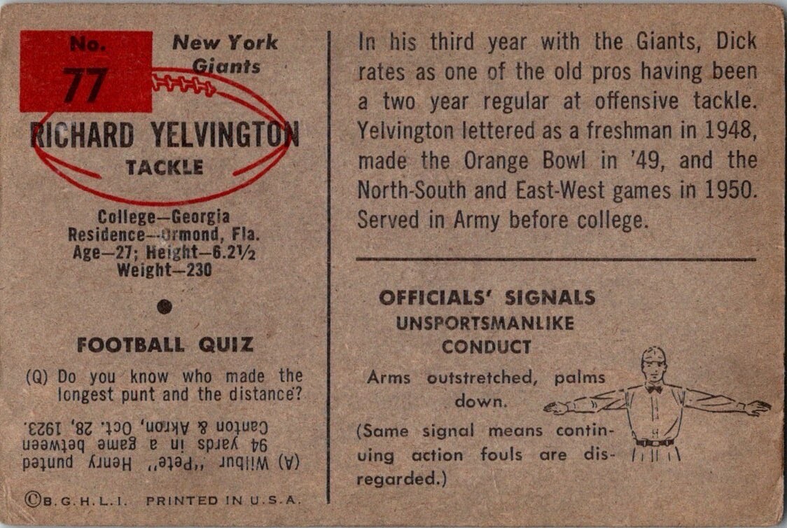 1954 Bowman 77 Dick Yelvington (RC) for sale online eBay