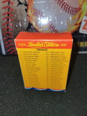 1987 Fleer Limited Edition Baseball Superstars 44 Trading Cards Factory Set