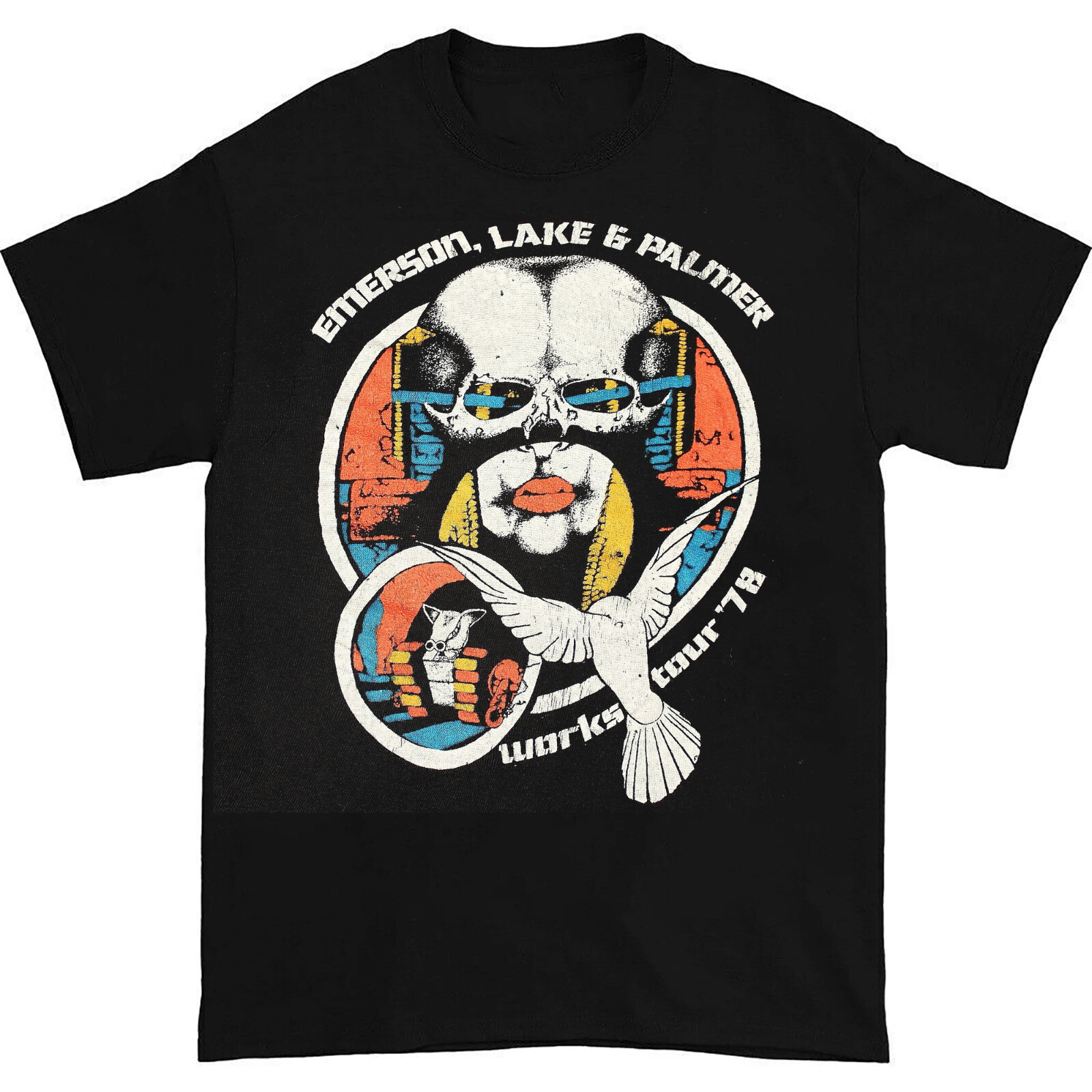 Emerson Lake Palmer 1978 World Tour All-Size T-Shirt S4516 Vintage Style