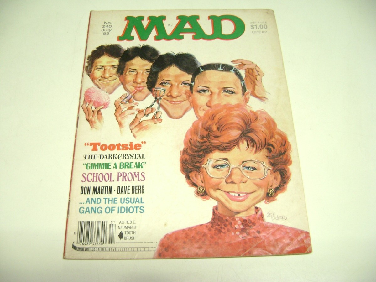 Vintage July 1983 Mad Magazine #240, Tootsie, Dustin Hoffman+