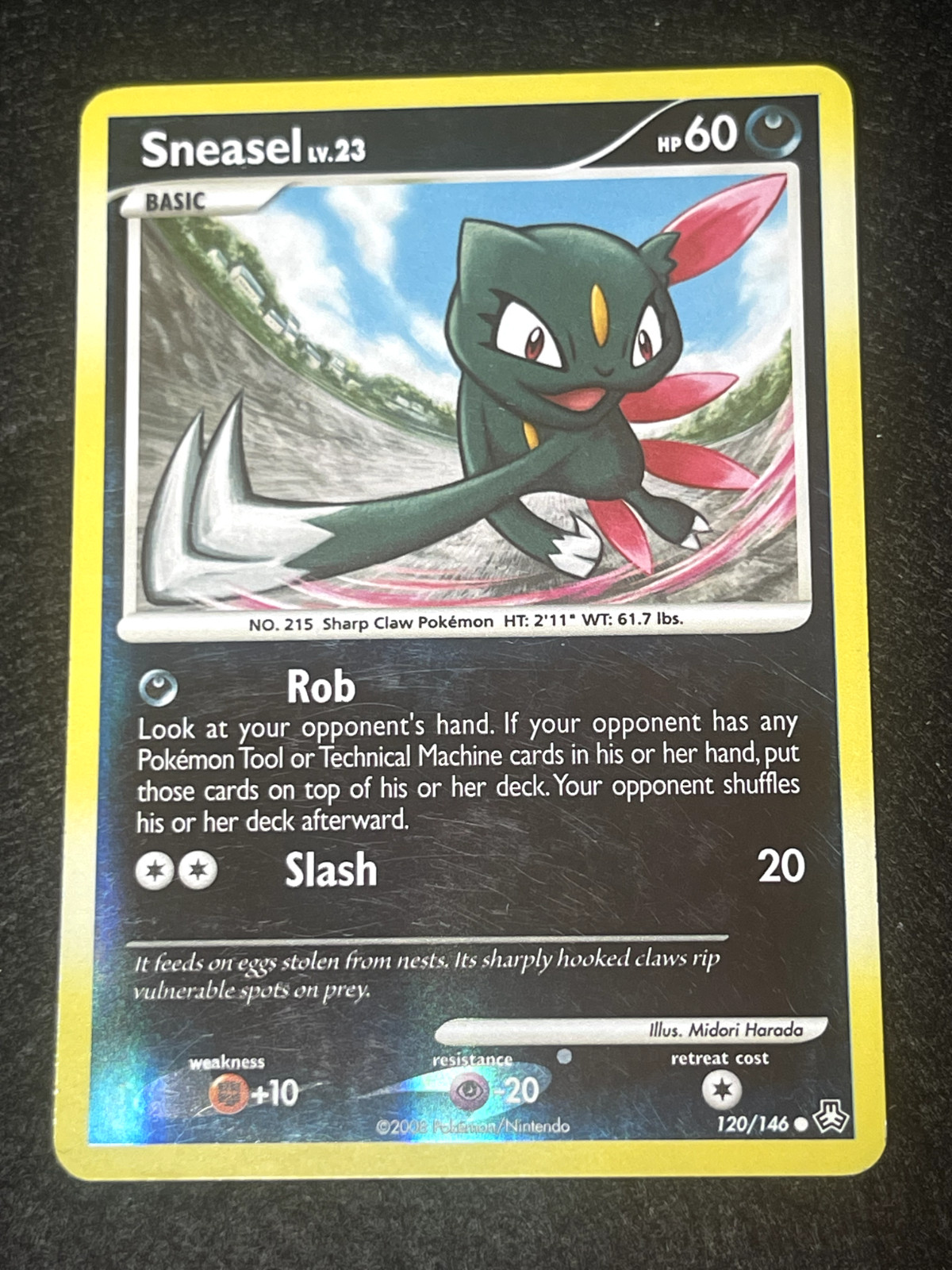 Sneasel 120/146 Reverse Holo Legends Awakened Pokemon Card Near Mint/Excellent