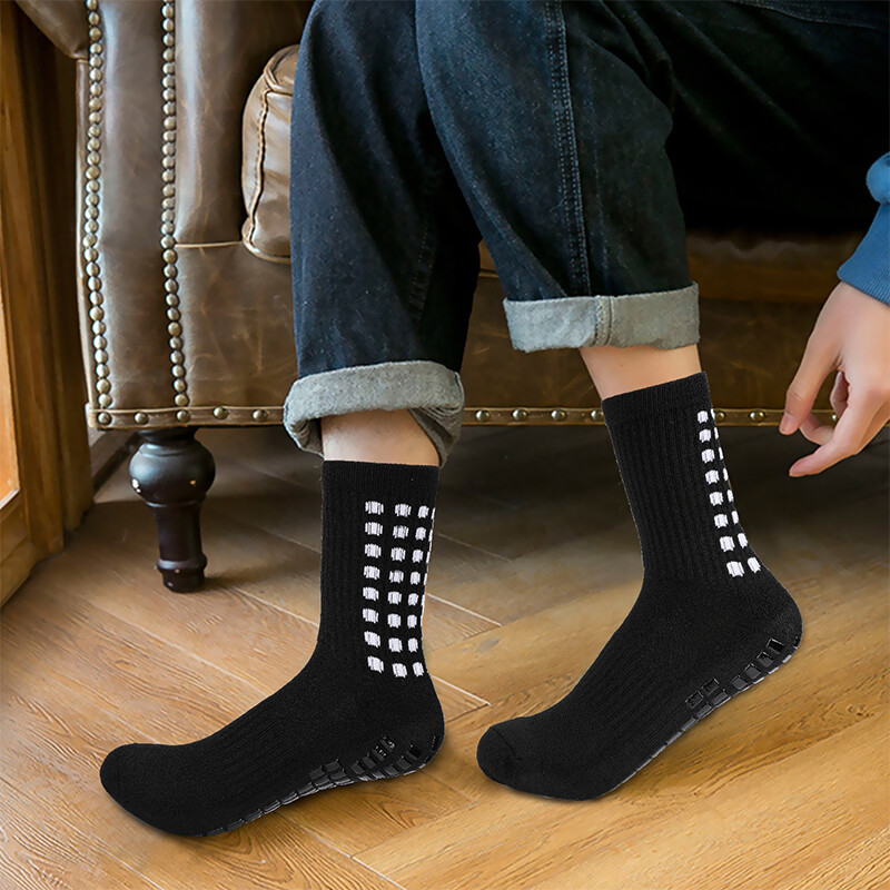 3 Pair Anti Slip Non Skid Slipper Hospital Socks with grips for Adults