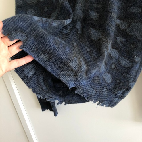 RTA Emma 100% Cashmere Dark Tie Dye Distressed Edges Sweater XS - Picture 10 of 13