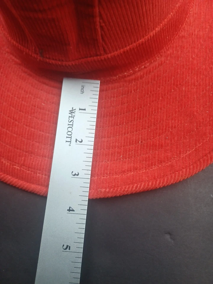 Vintage 70s Levi Strauss Red  Corduroy Cowboy Cowgirl Western Hat Size 7 1/4 - Image 4 of 4