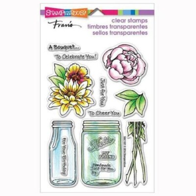 STAMPENDOUS ~ BOUQUET FOR YOU ~ Fran's Clear Acrylic Stamp Set 14 pc, SSC1221