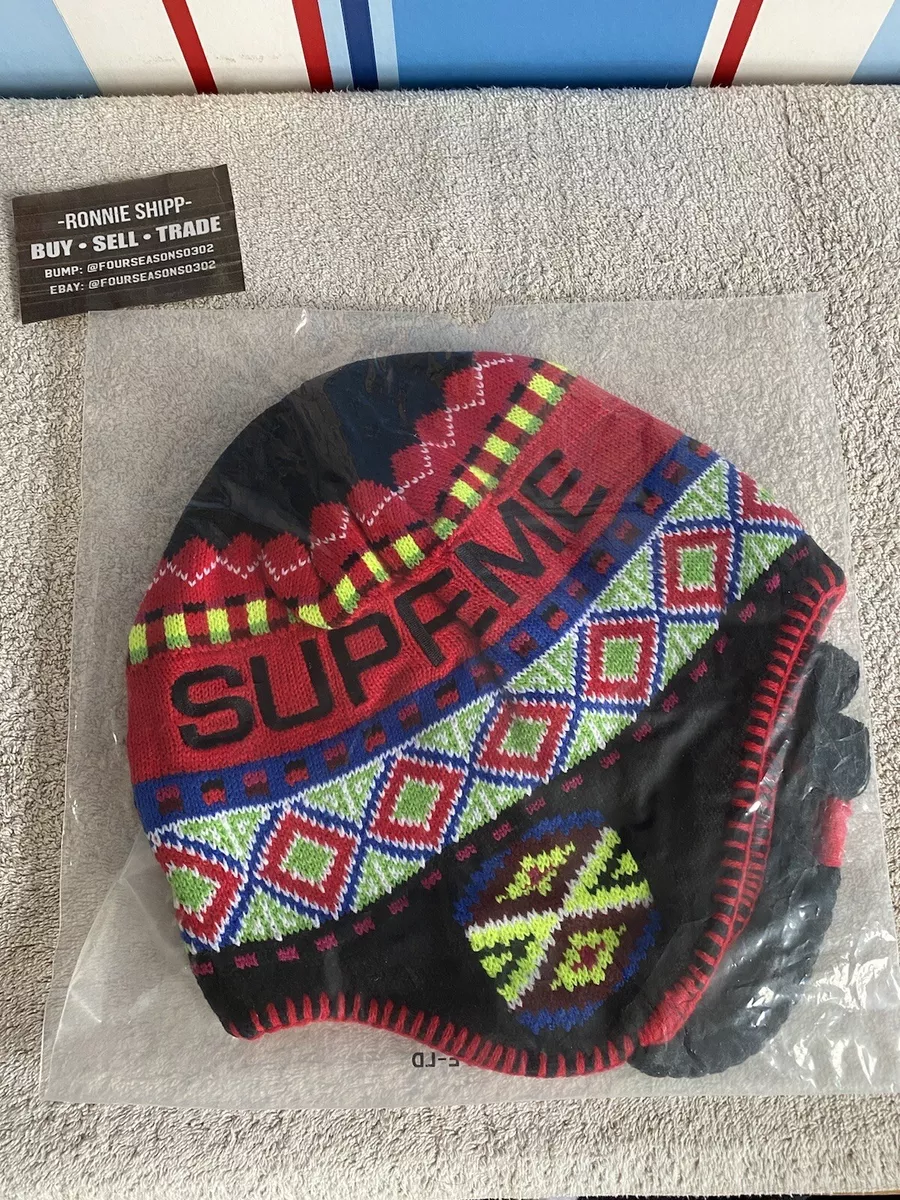 Supreme Nepal Earflap Beanie - Black - Brand New - FW17