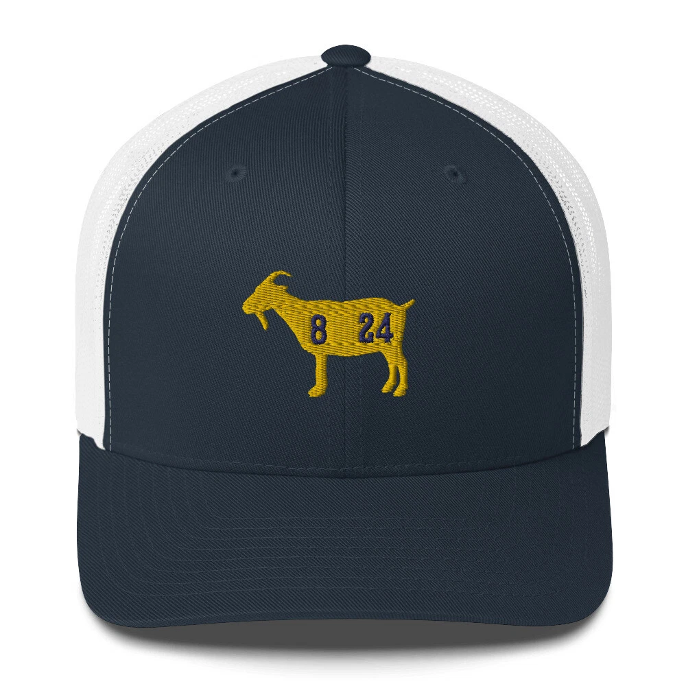 Kobe Bryant 24 GOAT Black Mamba 8 LOGO 24 LA Lakers Trucker Cap